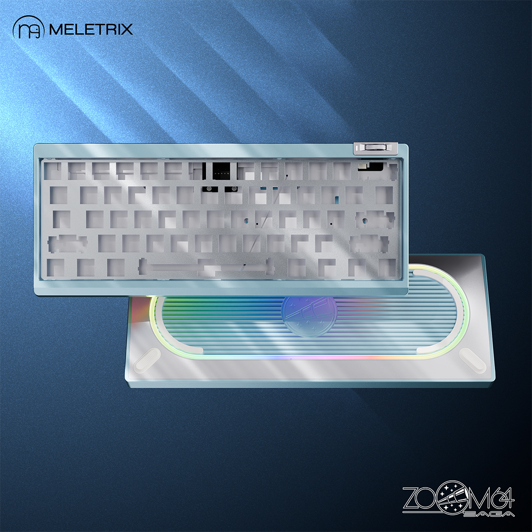 Zoom64 Case Ki(Arctic Blue)+WS Flux Linear Switches (63pcs)